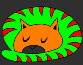 Coloring page Sleeping cat painted bydaniel