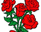 Coloring page Bunch of roses painted byvilla rica kid