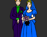 Coloring page The bride and groom III painted bykaylee