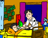 Coloring page Little boy in hospital painted bykaylee