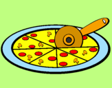 Coloring page Pizza painted bykiara