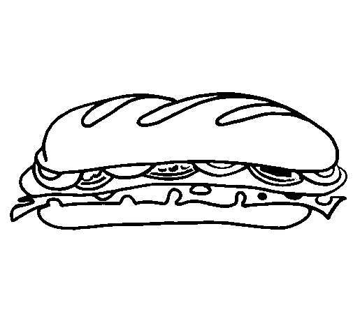 Coloring page Vegetable sandwich painted byjb