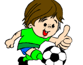 Coloring page Boy playing football painted bydani