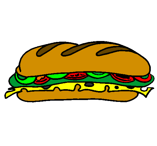 Coloring page Vegetable sandwich painted bycaro