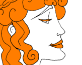 Coloring page Woman's head painted byALE