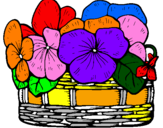 Coloring page Basket of flowers 12 painted bystefi