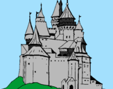 Coloring page Medieval castle painted byThe Lost Dragon by Corinn