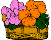 Coloring page Basket of flowers 12 painted byamramr