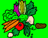 Coloring page vegetables painted byapril