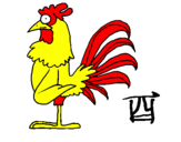 Coloring page Rooster painted byrooster