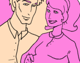Coloring page Father and mother painted byaap7y