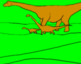 Coloring page Family of Brachiosaurus  painted byamramr