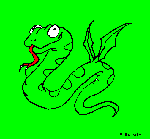 Coloring page Winged serpent painted byjack