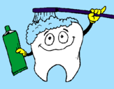 Coloring page Tooth cleaning itself painted byfiona