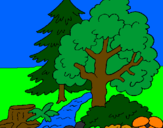 Coloring page Forest painted byjessica