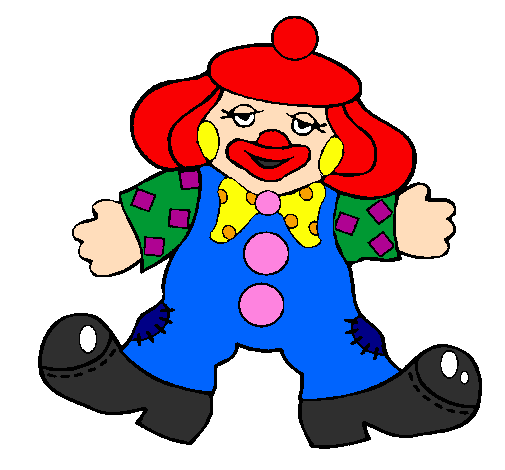 Coloring page Clown with big feet painted byjo