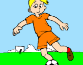 Coloring page Playing football painted bymeela