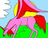 Coloring page Pegasus painted byamr