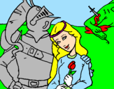 Coloring page Saint George and Princess painted bymorgan.