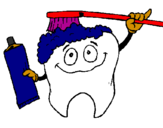 Coloring page Tooth cleaning itself painted byJUACA