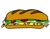 Coloring page Vegetable sandwich painted bydiana