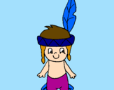 Coloring page Little Indian painted byGHOST