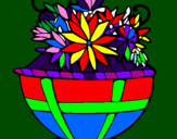Coloring page Basket of flowers 11 painted byAriana$