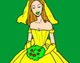 Coloring page Bride painted byAriana$