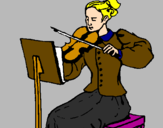 Coloring page Female violinist painted byirina