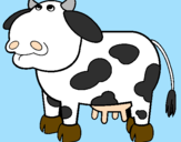 Coloring page Thoughtful cow painted byriziyos