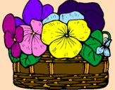 Coloring page Basket of flowers 12 painted byLiza
