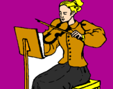 Coloring page Female violinist painted byZASER