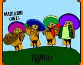 Coloring page Mariachi Owls painted byvincen j
