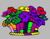 Coloring page Basket of flowers 10 painted byMaiza