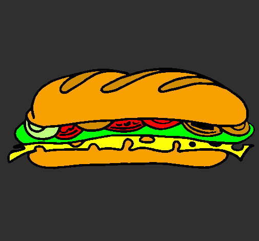 Coloring page Vegetable sandwich painted byAriana$
