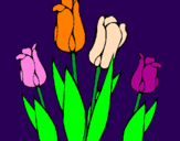 Coloring page Tulips painted bycupid 2/11