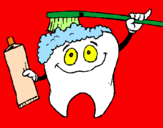 Coloring page Tooth cleaning itself painted byriziyos