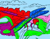 Coloring page Dragonfly painted byMaiza