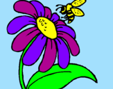 Coloring page Daisy with bee painted byAriana$