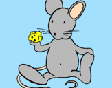 Coloring page Rat with cheese painted byriziyos