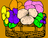 Coloring page Basket of flowers 12 painted byadriana