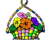 Coloring page Basket of flowers painted bywajid 