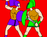 Coloring page Gladiator fight painted byaiden