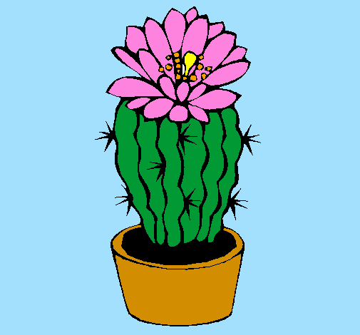 Coloring page Cactus with flower painted byadriana