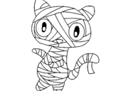 Coloring page Doodle the cat mummy painted byiVANNNA