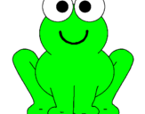 Coloring page Smiling frog painted byME