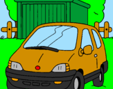 Coloring page Car in the country painted bys
