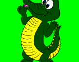 Coloring page Baby crocodile painted byStan Marshall