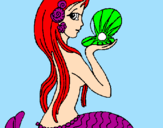 Coloring page Mermaid and pearl painted bynathalia0789