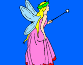 Coloring page Fairy with long hair painted byAriana$